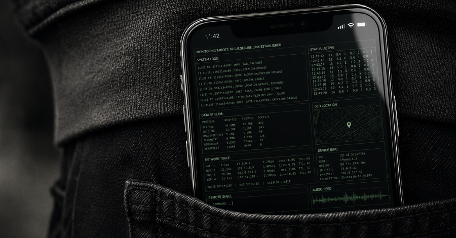 iPhone Pegasus spyware infection illustration